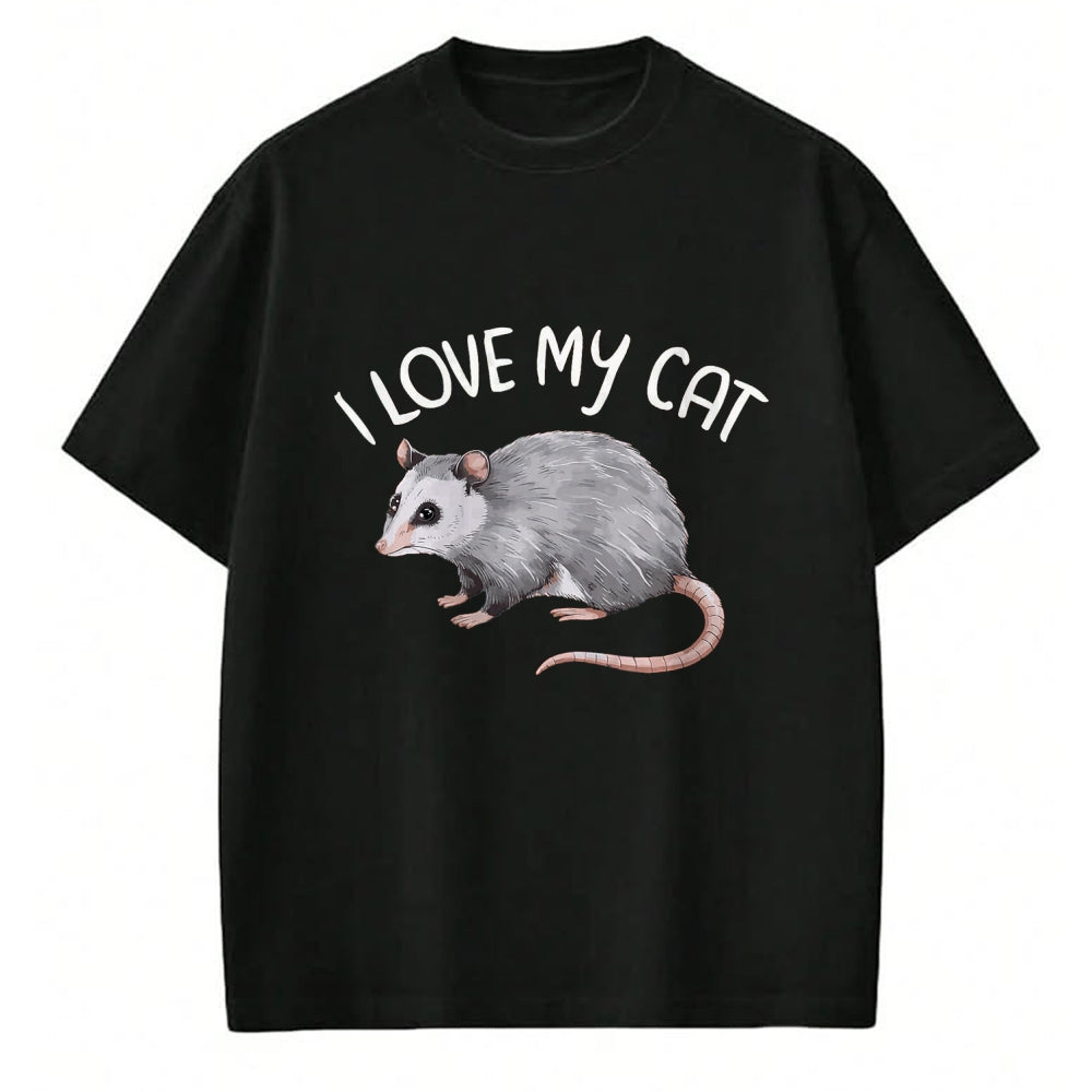 Cat Love Shirt, Funny Cat Lover Gift UnisexT-Shirt/Hoodie/Sweatshirt HLT00 - I Love My Cat Opossum T-Shirt, Men, Black, X-Large