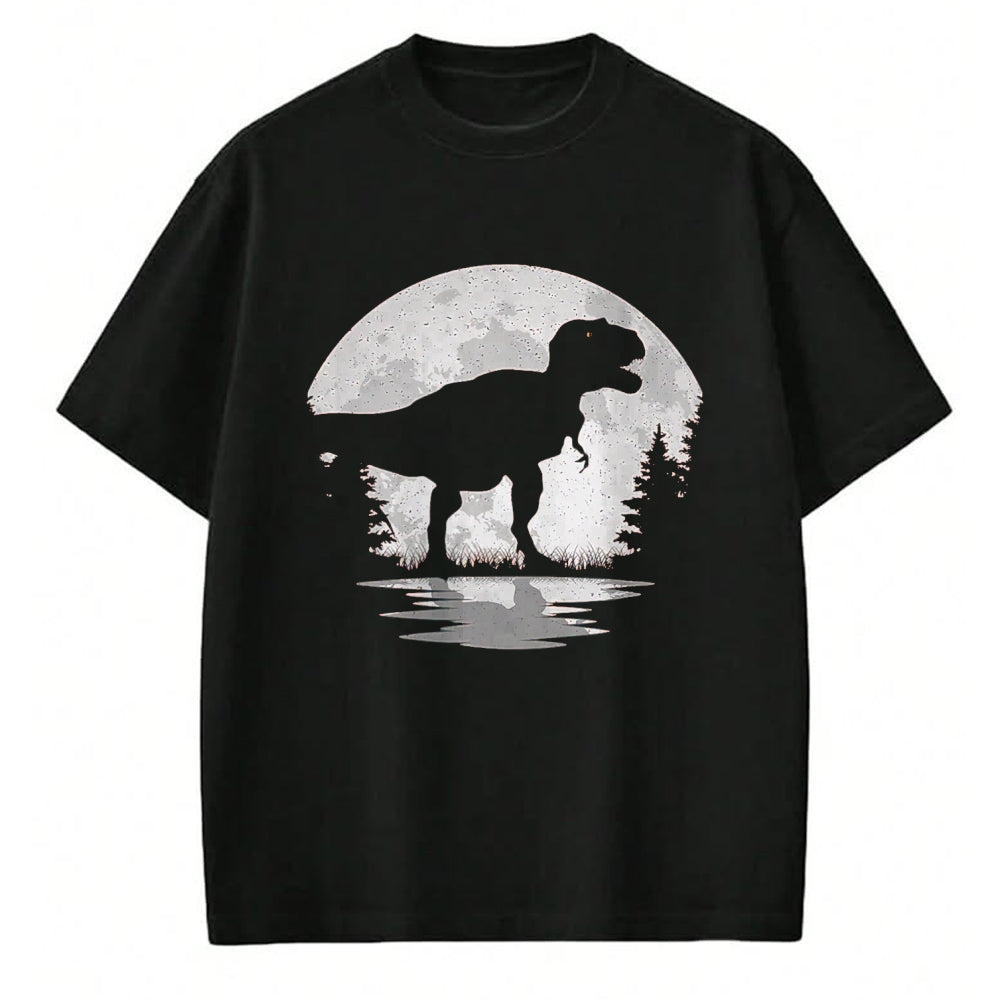 Best Dinosaur Lover Shirt, Funny Dinosaur UnisexT-Shirt/Hoodie/Sweatshirt HLT00 - Dinosaur Moon Vintage T-Rex Dino Lover Men Women Kids T-Shirt, Men, Black, 3X-Large