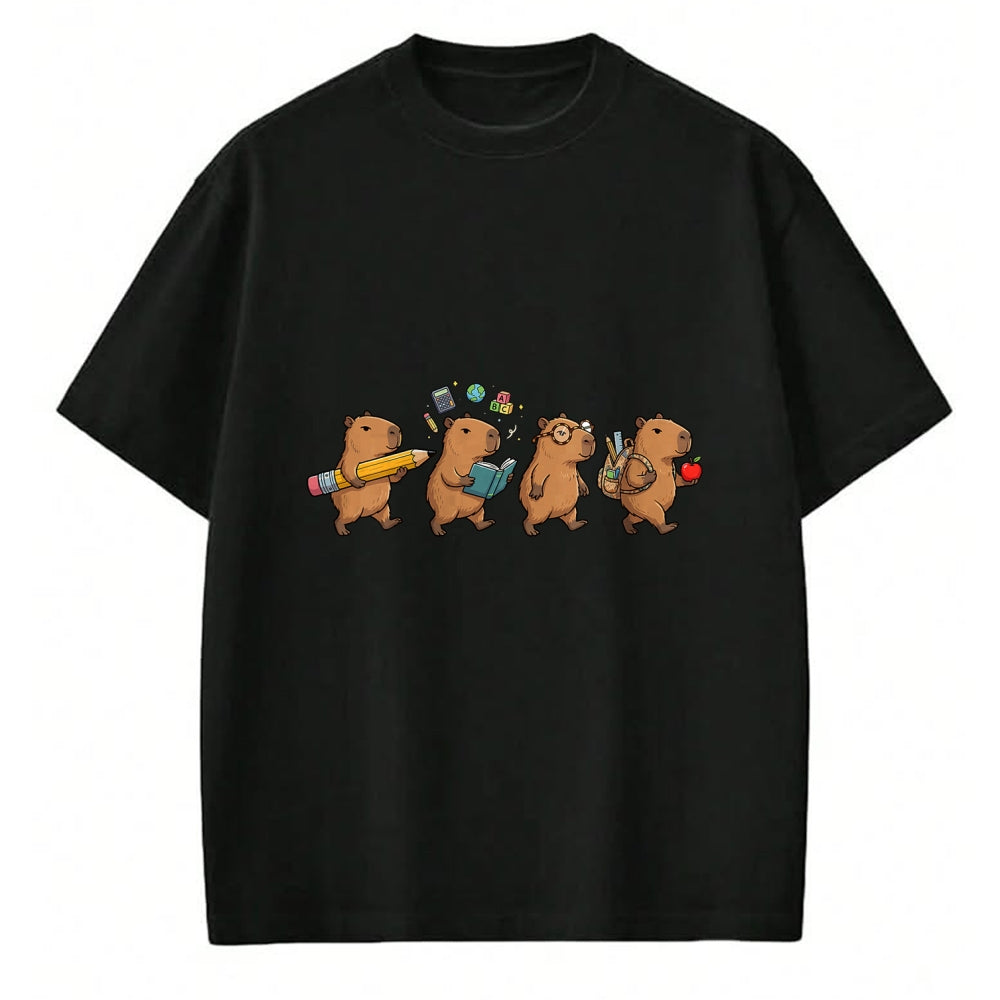 Cute Capybara Shirt, Funny Capybara Unisex T-Shirt/Hoodie/Sweatshirt HLT00 - Funny Capybara Back to School Teacher Student T-Shirt