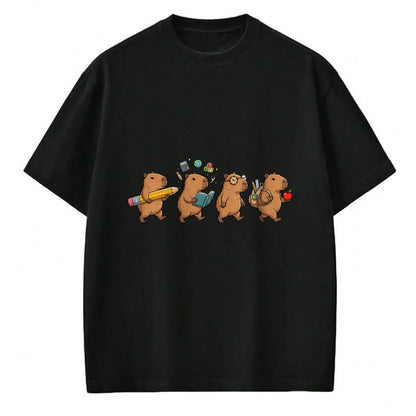 Cute Capybara Shirt, Funny Capybara Unisex T-Shirt/Hoodie/Sweatshirt HLT00 - Funny Capybara Back to School Teacher Student T-Shirt