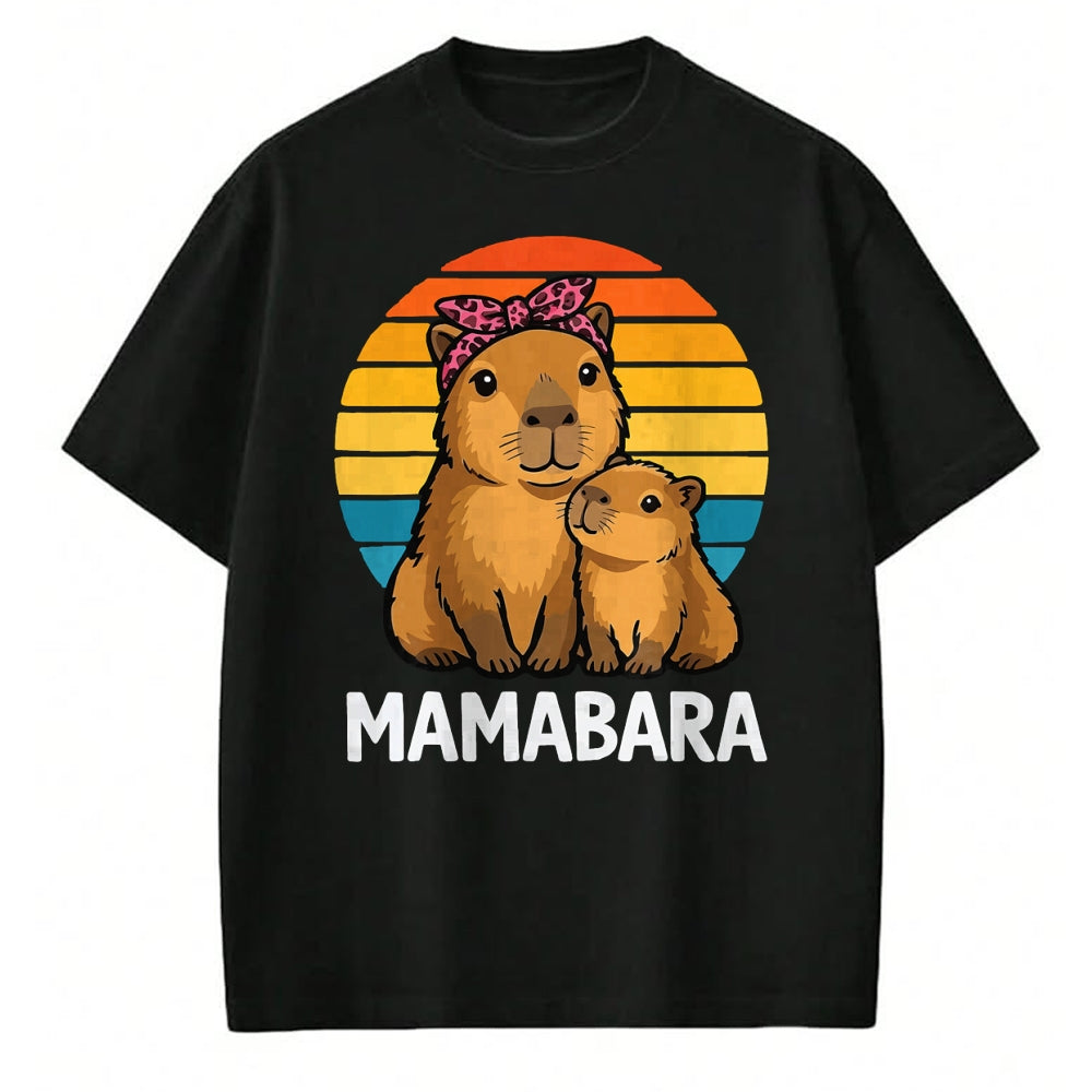 Cute Capybara Shirt, Funny Capybara Unisex T-Shirt/Hoodie/Sweatshirt HLT00 - Mamabara Capybara Mother T-Shirt