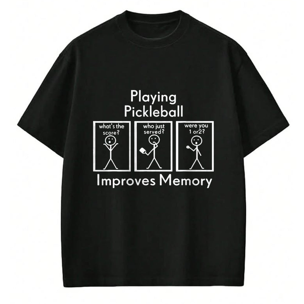 Funny Pickleball Shirt, Pickleball Lover Unisex T-Shirt/Hoodie/Sweatshirt HLT00 - Playing Pickleball Improves Memory Player for Men Women Tee T-Shirt