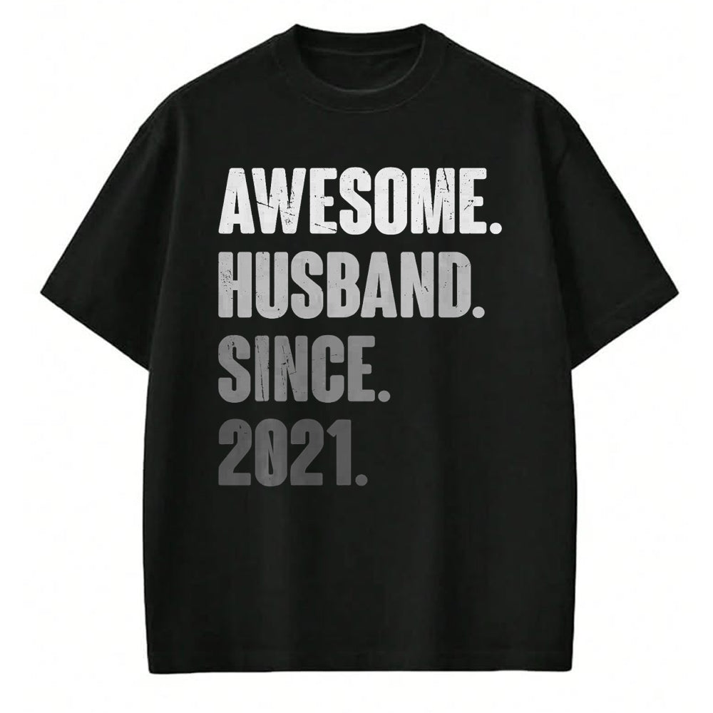Best Wife Shirt, Wife and Husband Unisex T-Shirt/Hoodie/Sweatshirt HLT00 - 3rd Year Wedding Anniversary Epic Awesome Husband Since 2021 T-Shirt (3)
