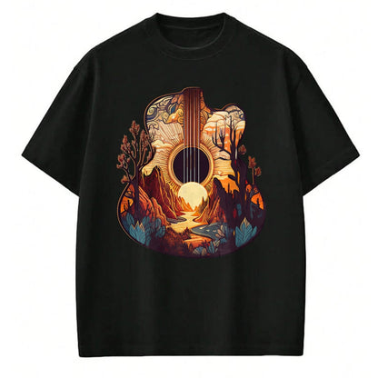 Guitar Lover Shirt, Funny Guitar UnisexT-Shirt/Hoodie/Sweatshirt HLT00 - Guitar Landscape Music Lover- Acoustic Guitar Player Graphic T-Shirt