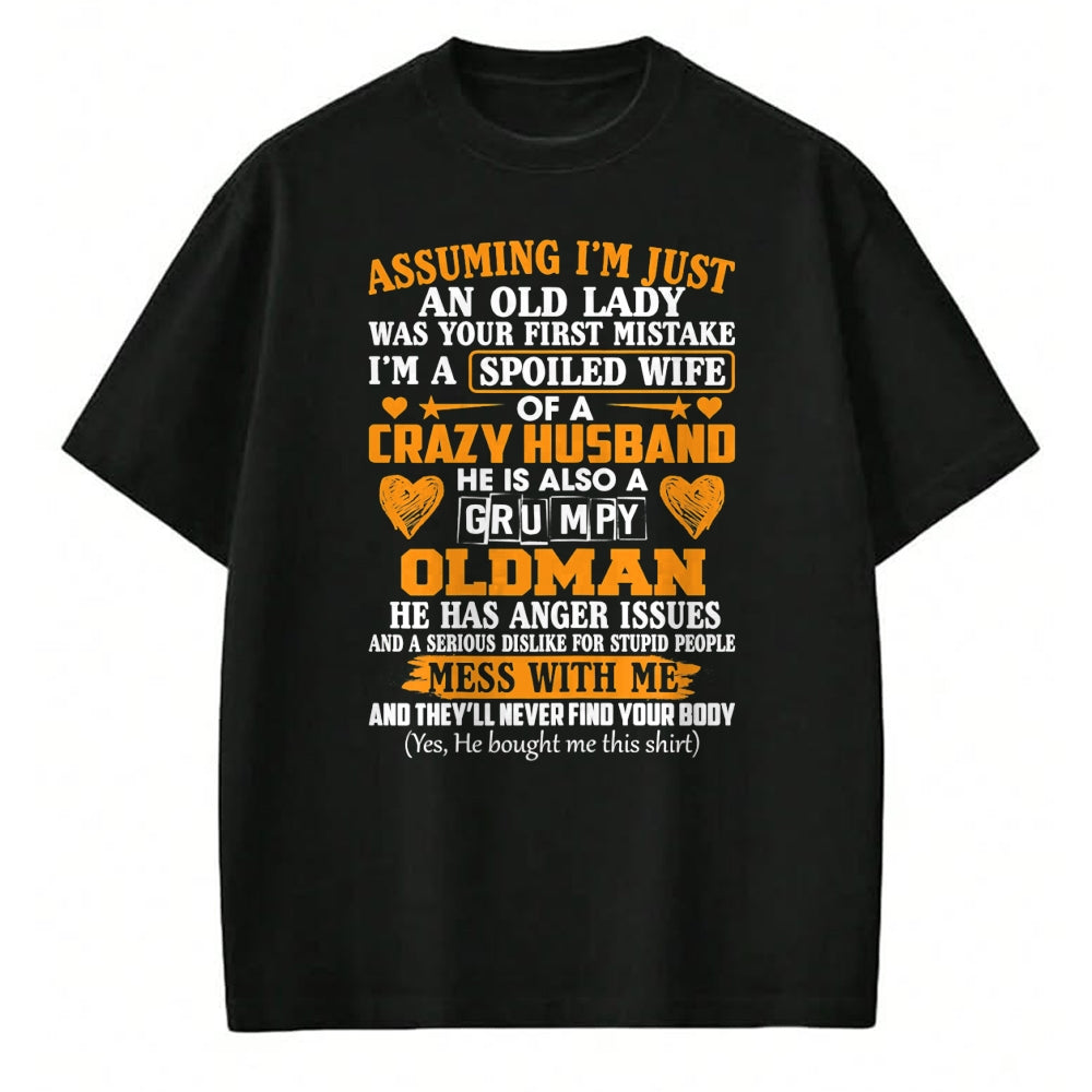 Best Wife Shirt, Wife and Husband Unisex T-Shirt/Hoodie/Sweatshirt HLT00 - Gift for wife T shirt, spoiled wife   Womens I'm A Spoiled Wife Of A Crazy Husband Funny Sarcasm Wif