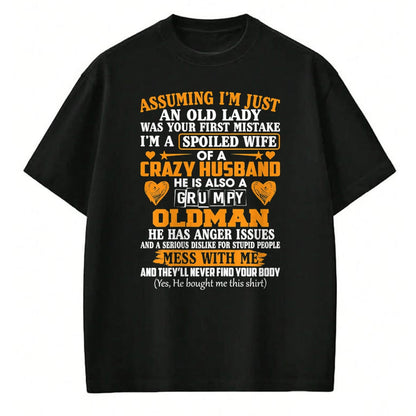 Best Wife Shirt, Wife and Husband Unisex T-Shirt/Hoodie/Sweatshirt HLT00 - Gift for wife T shirt, spoiled wife   Womens I'm A Spoiled Wife Of A Crazy Husband Funny Sarcasm Wif
