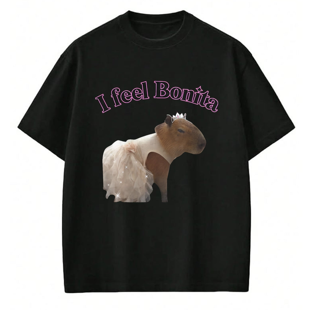 Cute Capybara Shirt, Funny Capybara Unisex T-Shirt/Hoodie/Sweatshirt HLT00 - I feel Bonita Capybara FUNNY T-Shirt