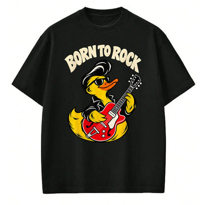 Guitar Lover Shirt, Funny Guitar UnisexT-Shirt/Hoodie/Sweatshirt HLT00 - Born Rock to 50s Rubber Ducky Playing Guitar Toddler Boys T-Shirt