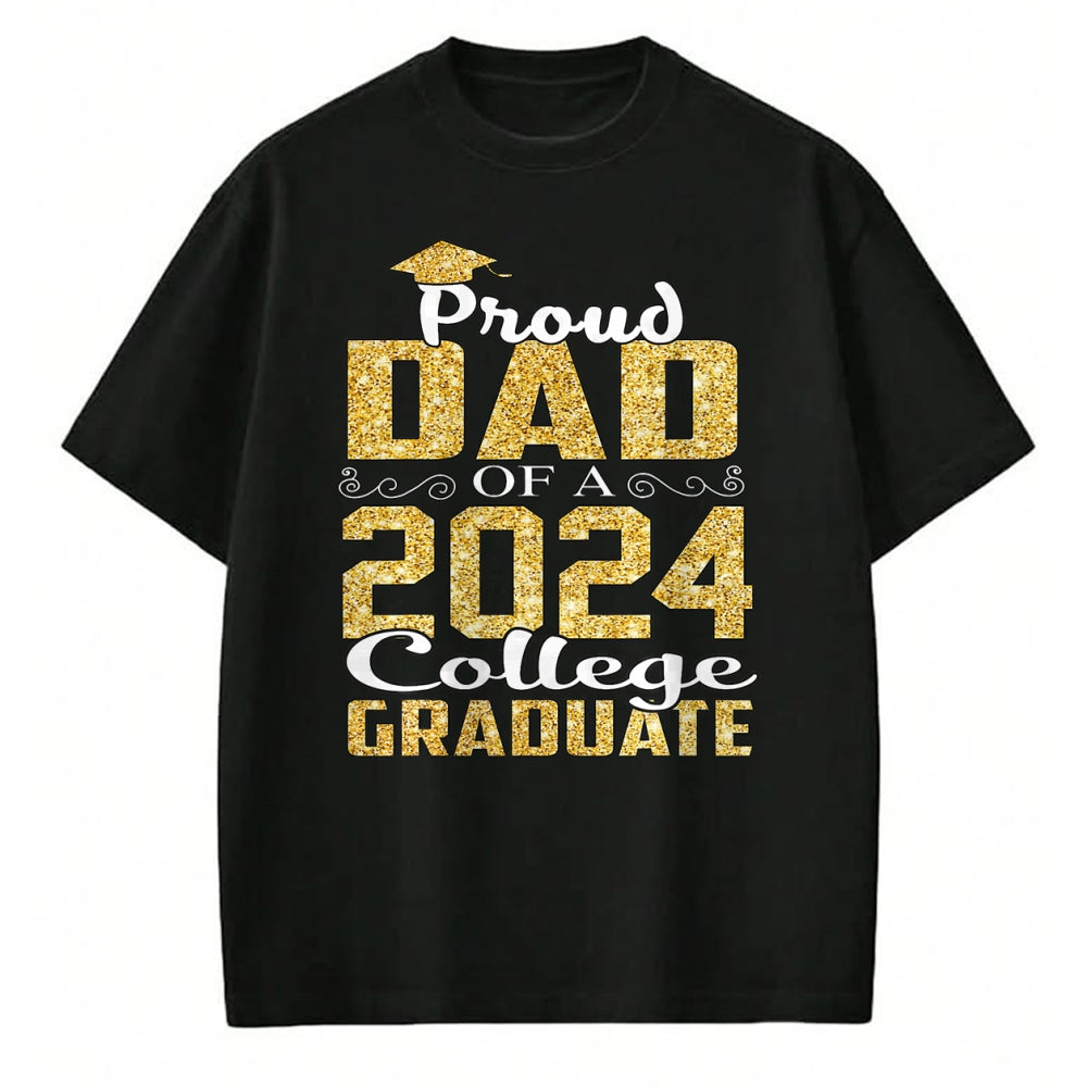 Gift for Dad Shirt, Funny Dad Unisex T-Shirt/Hoodie/Sweatshirt HLT00 – Proud Dad Of 2024 Graduate College Shirt Graduation T-Shirt