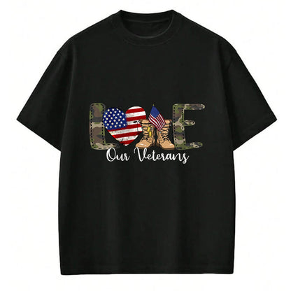 Proud Veteran Shirt, Funny Veteran UnisexT-Shirt/Hoodie/Sweatshirt HLT00 - Love Our Veterans Day Proud Military American Flag T-Shirt