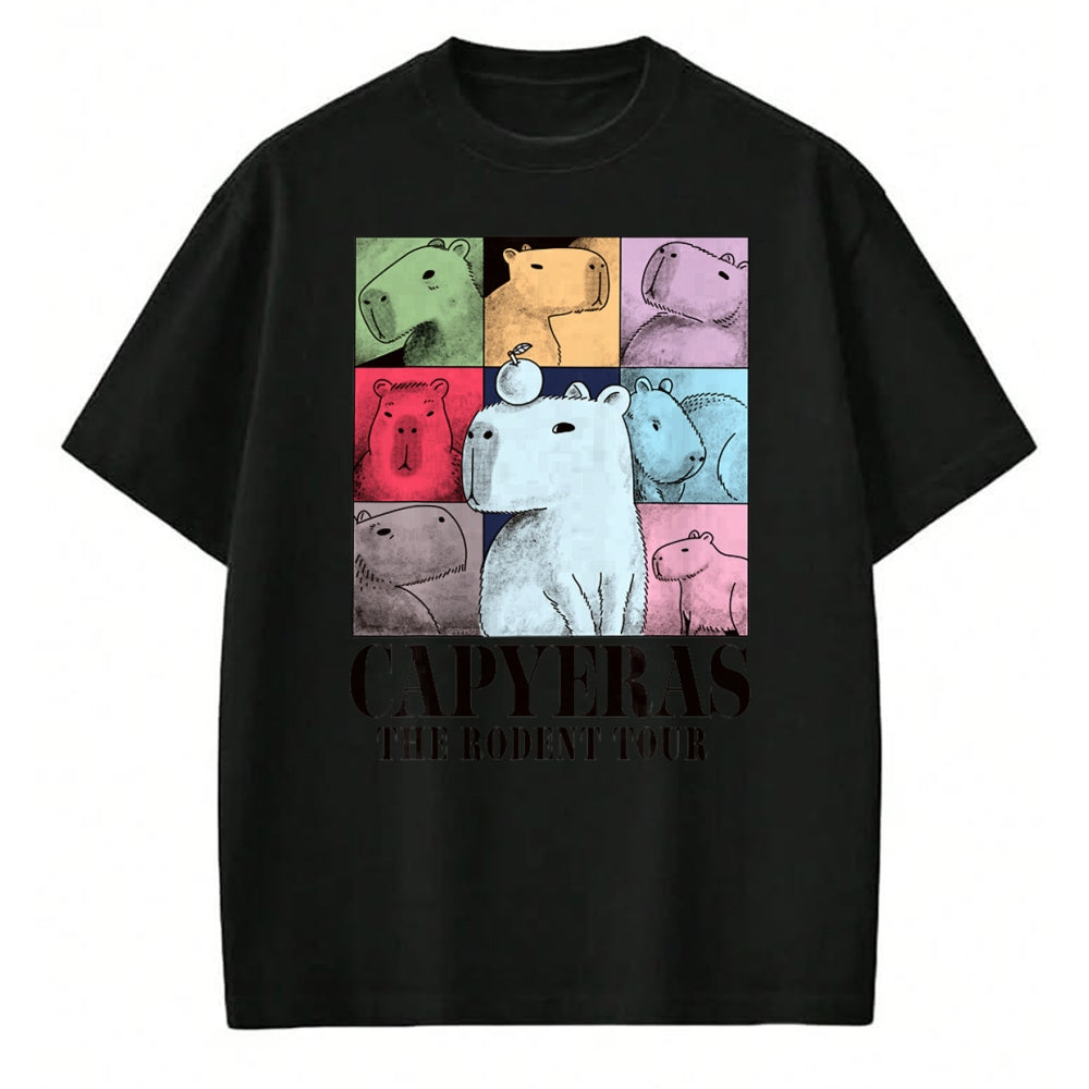 Cute Capybara Shirt, Funny Capybara Unisex T-Shirt/Hoodie/Sweatshirt HLT00 - Capyeras Funny Cute Capybara Color Concert Tour Cute Animals T-Shirt