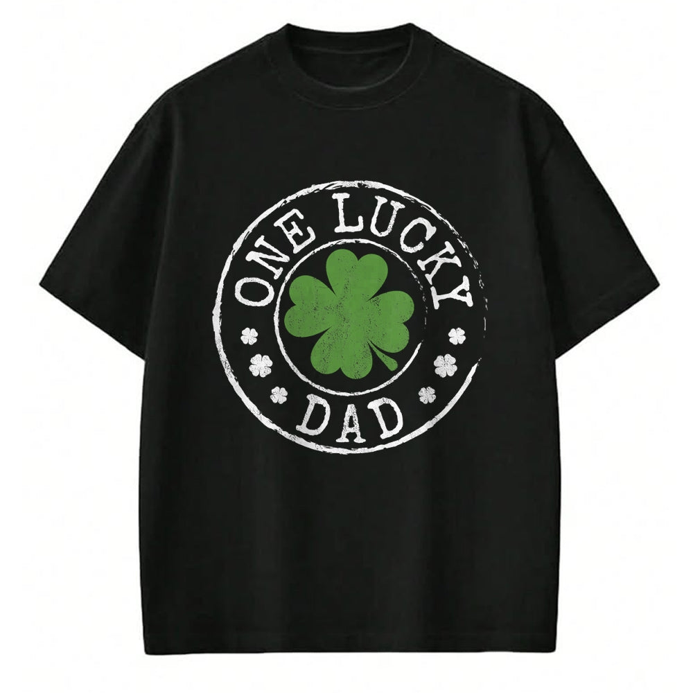 Gift for Dad Shirt, Funny Dad Unisex T-Shirt/Hoodie/Sweatshirt HLT00 – One Lucky Dad Father Funny Irish Shamrocks St Patrick_s Day T-Shirt