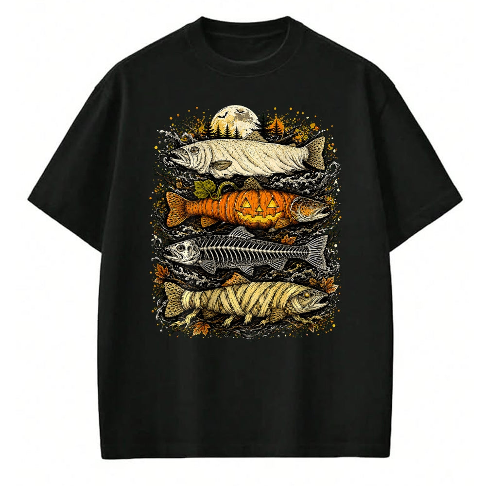 Funny Fishing Shirt, Gift For Fishing Lover Unisex T-Shirt/Hoodie/Sweatshirt HLT00 - Halloween Trout Fish T-Shirt