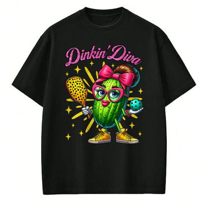 Funny Pickleball Shirt, Pickleball Lover Unisex T-Shirt/Hoodie/Sweatshirt HLT00 - Dinkin’ Diva Funny Pickleball Player Cute Pickle Lovers T-Shirt