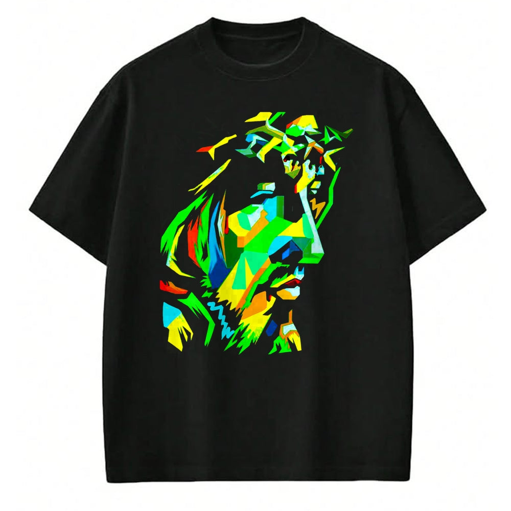 Christian Tee, Christian Faith Unisex T-Shirt/Hoodie/Sweatshirt HLT00 - Jesucristo Pop Art Jesus Christ Face, Catholic Icon Painting T-Shirt