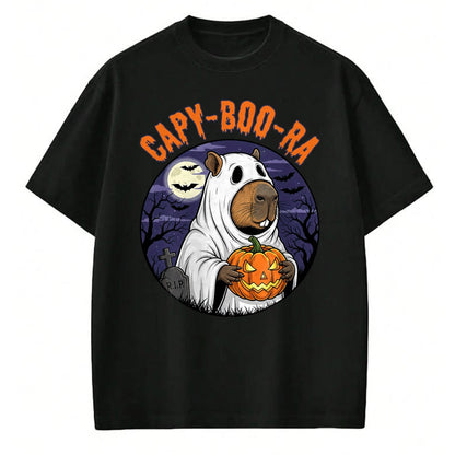 Cute Capybara Shirt, Funny Capybara UnisexT-Shirt/Hoodie/Sweatshirt HLT00 - Capy-Boo-Ra Cute Capybara Boo Ghost Funny Cappy Halloween T-Shirt