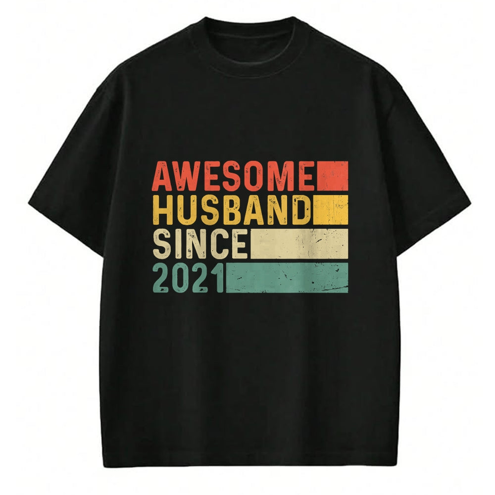 Best Wife Shirt, Wife and Husband Unisex T-Shirt/Hoodie/Sweatshirt HLT00 - 3rd Year Wedding Anniversary Epic Awesome Husband Since 2021 T-Shirt (1)