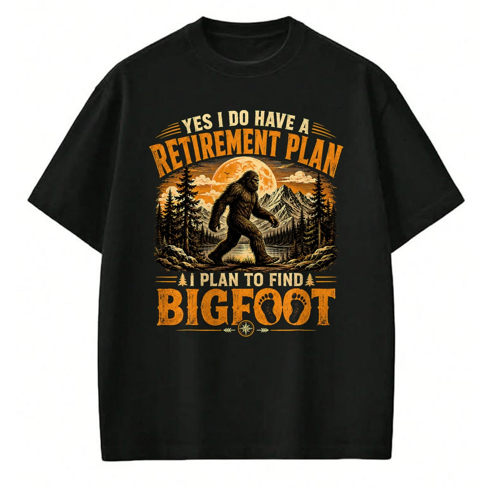 Funny Camping Shirt, Gift For Camping Lover Unisex T-Shirt/Hoodie/Sweatshirt HLT00 - Vintage Bigfoot Mountain Explorer Retirement Plan Merch T-Shirt