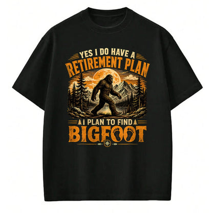 Funny Camping Shirt, Gift For Camping Lover Unisex T-Shirt/Hoodie/Sweatshirt HLT00 - Vintage Bigfoot Mountain Explorer Retirement Plan Merch T-Shirt