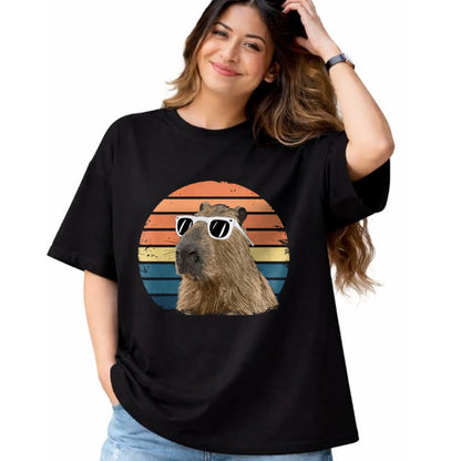 Cute Capybara Shirt, Funny Capybara Unisex T-Shirt/Hoodie/Sweatshirt HLT00 - Funny Capybara Vintage Long Sleeve T-Shirt