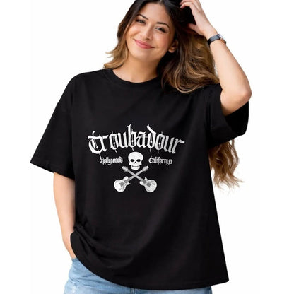 Guitar Lover Shirt, Funny Guitar UnisexT-Shirt/Hoodie/Sweatshirt HLT00 - Vintage Skull Troubadour Guitar Rock Music Tee T-Shirt