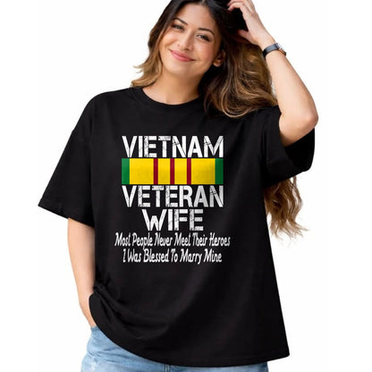 Best Wife Shirt, Wife and Husband Unisex T-Shirt/Hoodie/Sweatshirt HLT00 - Gift for wife T shirt, lucky wife   Vietnam Veteran Wife Gift T-Shirt