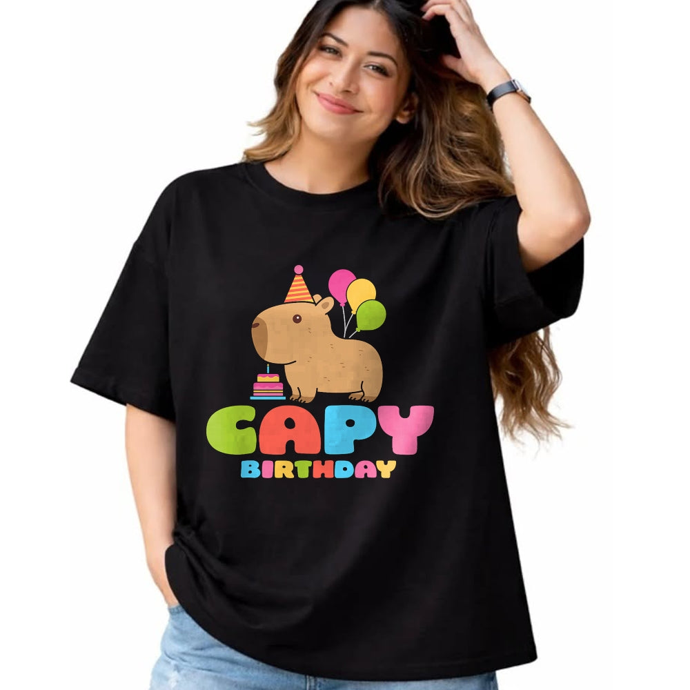 Cute Capybara Shirt, Funny Capybara Unisex T-Shirt/Hoodie/Sweatshirt HLT00 - Capy Birthday Capybara Lover Funny Rodent Animal Bday Party T-Shirt
