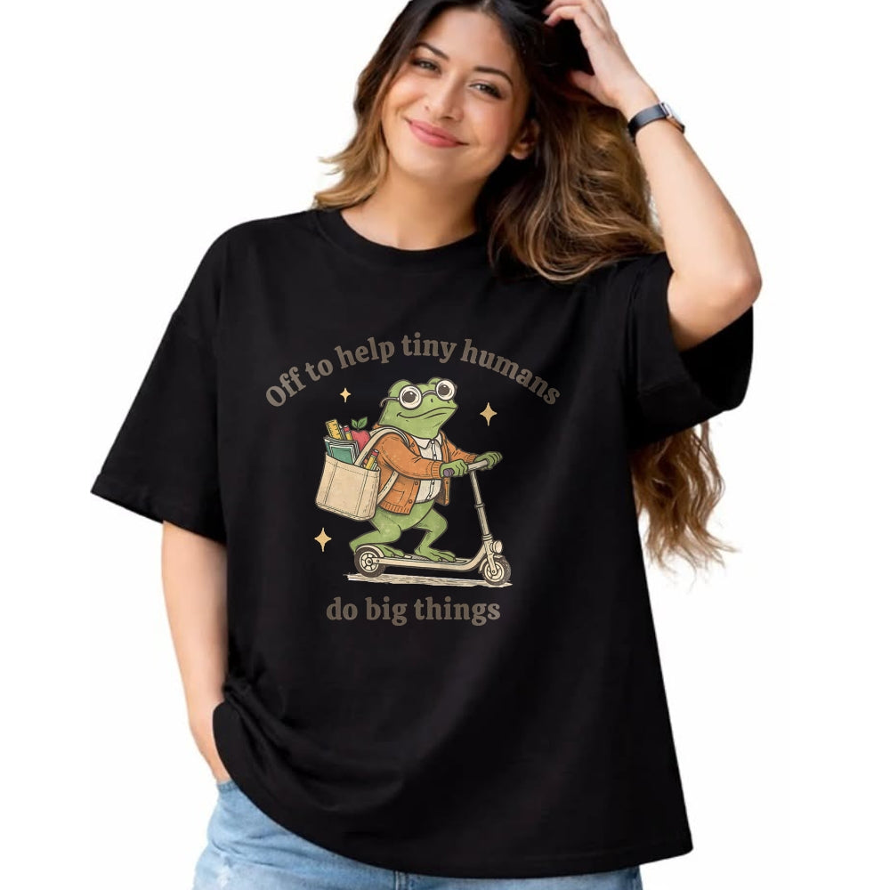 Best Teacher Shirt, Funny Teacher UnisexT-Shirt/Hoodie/Sweatshirt HLT00 - Retro Frog Elementary Teacher Help Tiny Humans Do Big Things T-Shirt