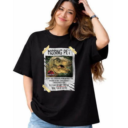 Best Dinosaur Lover Shirt, Funny Dinosaur UnisexT-Shirt/Hoodie/Sweatshirt HLT00 - Jurassic Park Missing Pet T-Rex Poster Taped Graphic Tee T-Shirt
