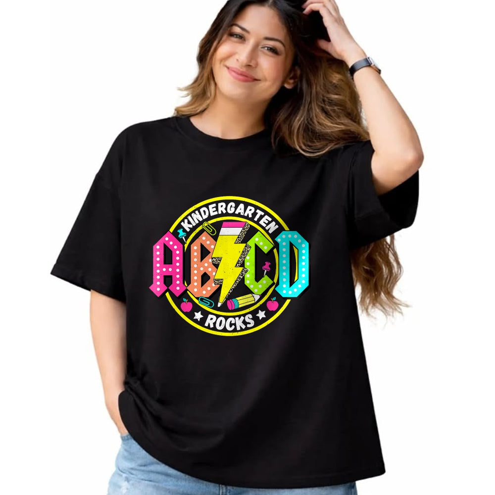Best Student Shirt, Funny Back To School UnisexT-Shirt/Hoodie/Sweatshirt HLT00 - Kindergarten Rocks ABCD Back to School Funny Rock Teacher T-Shirt