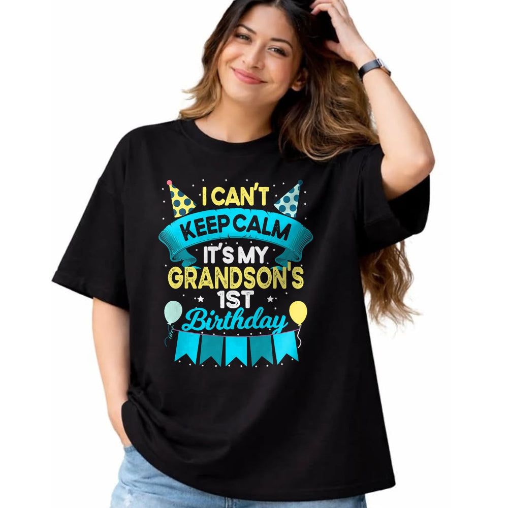 Best Grandma Shirt, Proud Grandma Unisex T-Shirt/Hoodie/Sweatshirt HLT00 - 1 Years Old Grandson Gift It_s My Grandson 1st Birthday T-Shirt