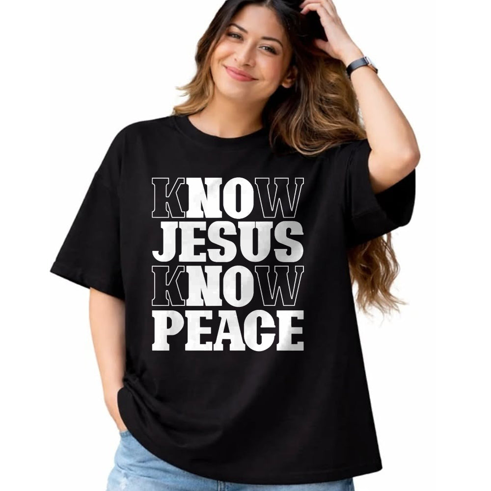 Christian Tee, Christian Faith Unisex T-Shirt/Hoodie/Sweatshirt HLT00 - Know Jesus Know Peace Religion God Church Christian Gifts T-Shirt (1)