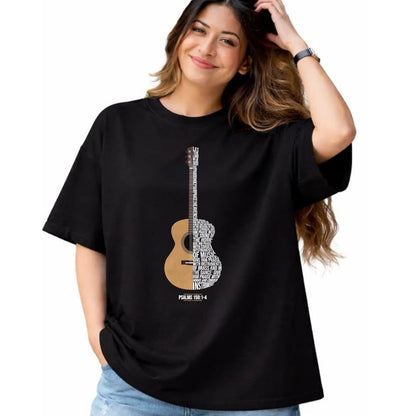 Guitar Lover Shirt, Funny Guitar UnisexT-Shirt/Hoodie/Sweatshirt HLT00 - Praise Him with The Strings Psalm 150 Acoustic Guitar Player T-Shirt