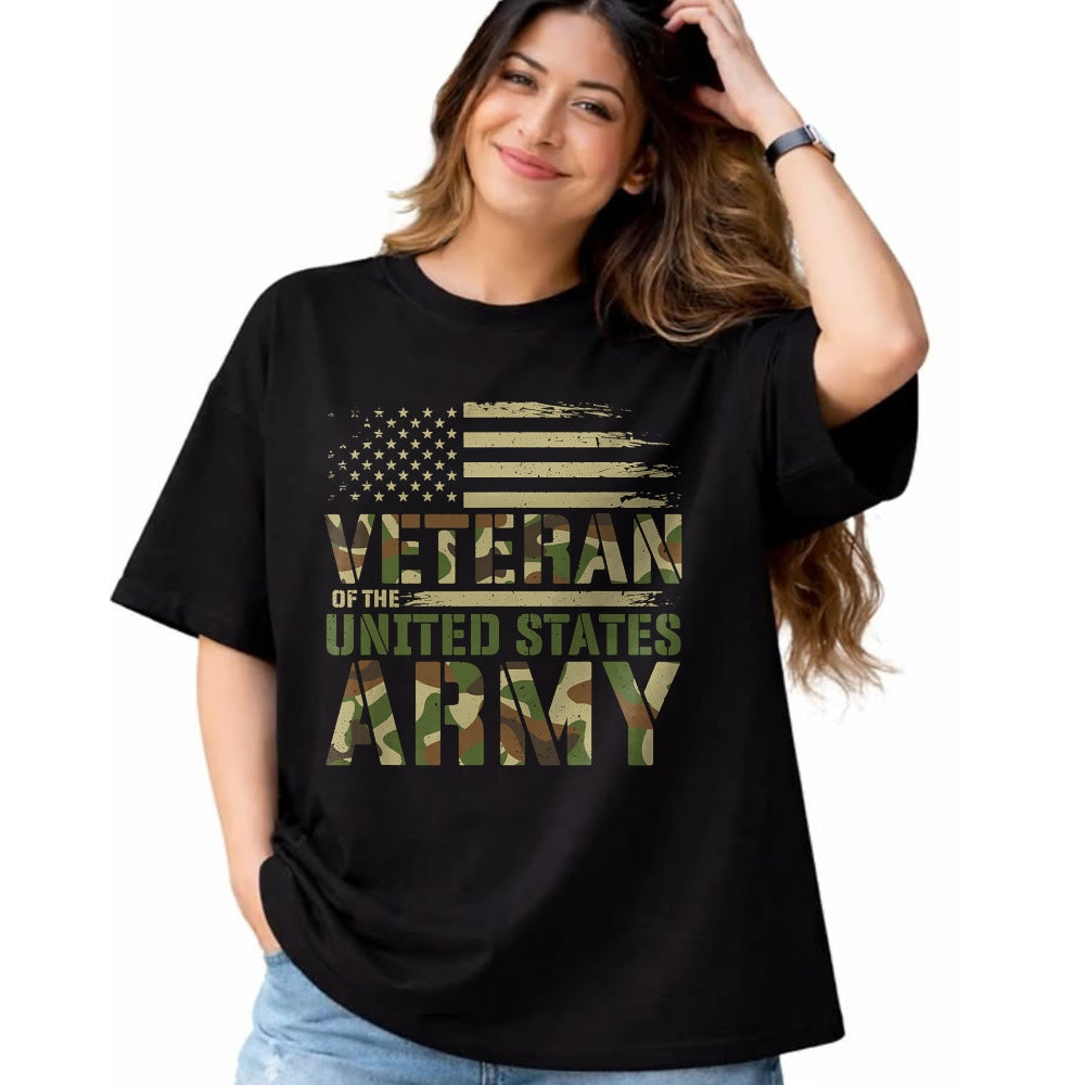 Proud Veteran Shirt, Funny Veteran UnisexT-Shirt/Hoodie/Sweatshirt HLT00 - Veteran of The United States Army Patriotic Camo Military T-Shirt