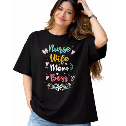 Funny Nurse Shirt, Nurse Unisex T-Shirt/Hoodie/Sweatshirt HLT00 - Nurse Wife Mom Boss T-Shirt (1)