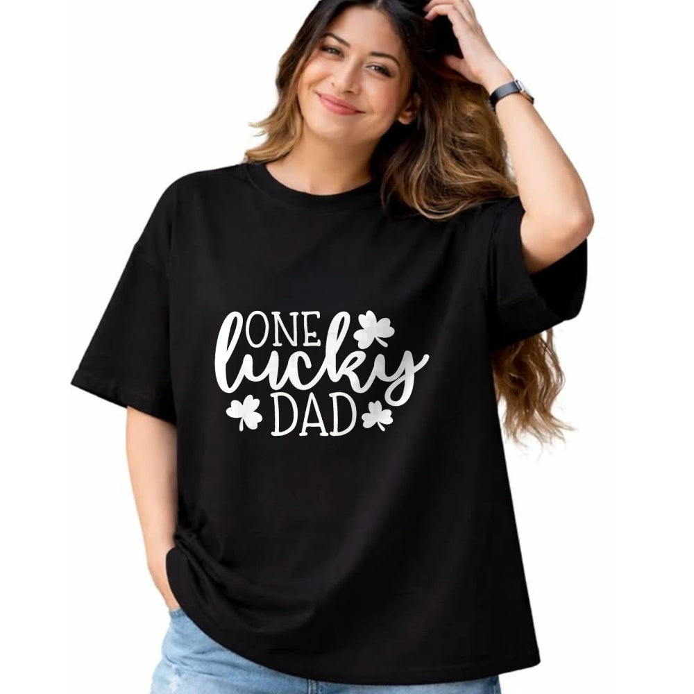 Gift for Dad Shirt, Funny Dad Unisex T-Shirt/Hoodie/Sweatshirt HLT00 – One Lucky Dad Shirt St Patricks Day Shirt Men Daddy T-Shirt