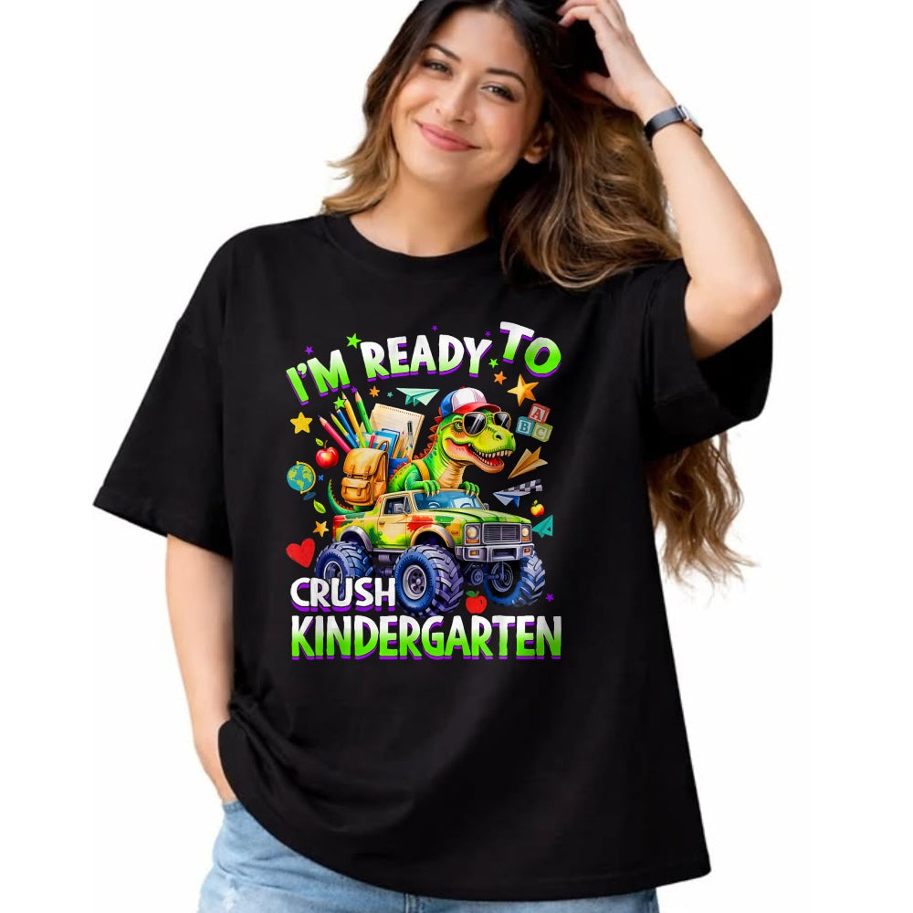 Best Student Shirt, Funny Back To School UnisexT-Shirt/Hoodie/Sweatshirt HLT00 - I_m Ready to Crush Kindergarten Dinosaur Back to School Boy T-Shirt