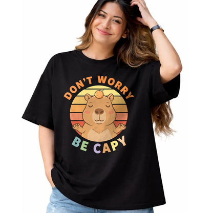Cute Capybara Shirt, Funny Capybara Unisex T-Shirt/Hoodie/Sweatshirt HLT00 - Capybara Dont Worry Be Capy T-Shirt