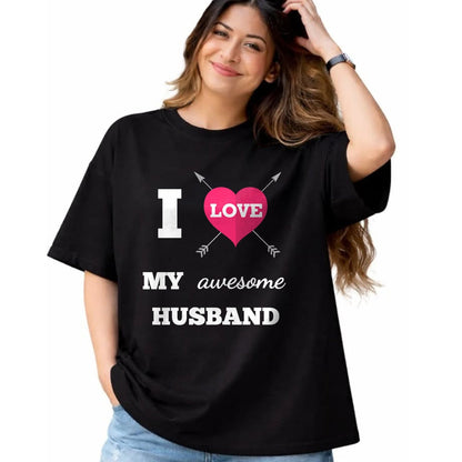 Best Wife Shirt, Wife and Husband Unisex T-Shirt/Hoodie/Sweatshirt HLT00 - I Love My Awesome Husband Shirt Heart & Arrow Cool Wife Tee T-Shirt (1)