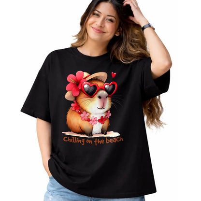 Cute Capybara Shirt, Funny Capybara Unisex T-Shirt/Hoodie/Sweatshirt HLT00 - Funny Capybara Long Sleeve T-Shirt