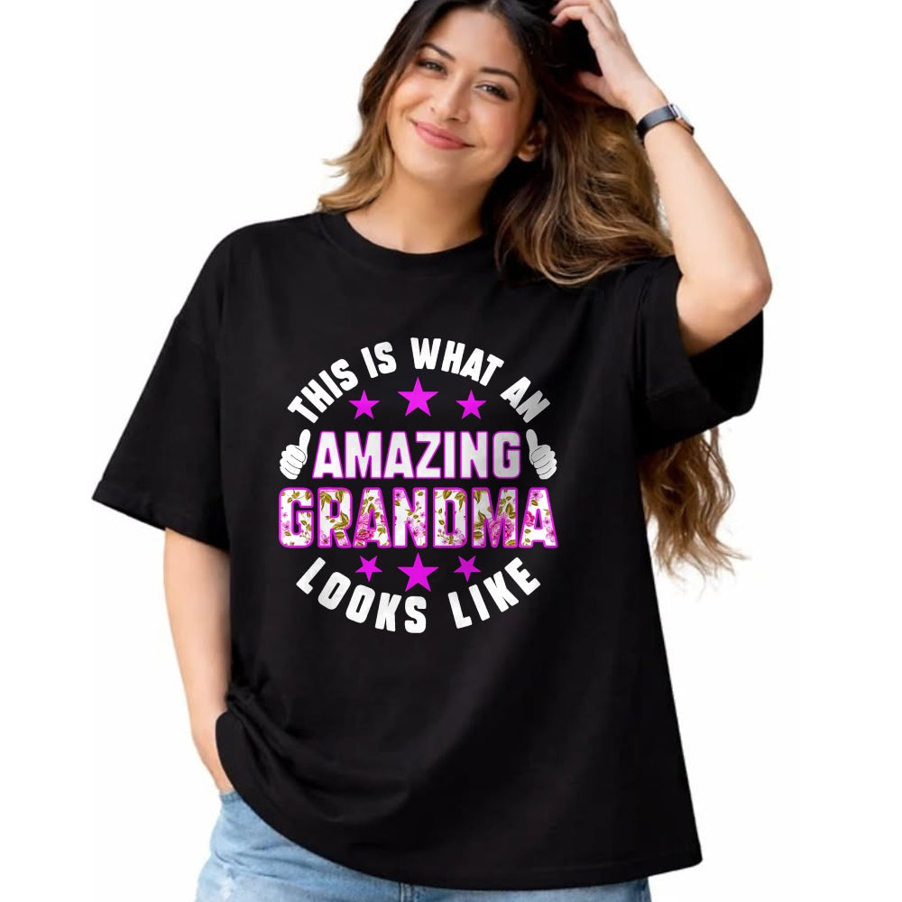 Best Grandma Shirt, Proud Grandma Unisex T-Shirt/Hoodie/Sweatshirt HLT00 - This Is What An Amazing Grandma Looks Like Shirt Mothers Day T-Shirt