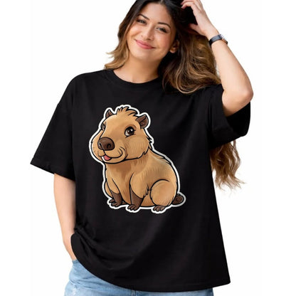 Cute Capybara Shirt, Funny Capybara Unisex T-Shirt/Hoodie/Sweatshirt HLT00 - Capybara Long Sleeve T-Shirt (1)