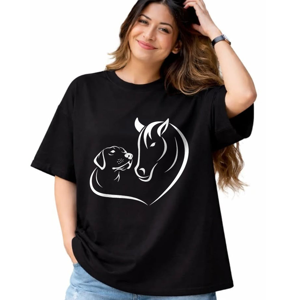 Best Horse Lover Shirt , Funny Horse UnisexT-Shirt/Hoodie/Sweatshirt HLT00 - Horse and Dog Women and Men Motif Horse Dog Lover T-Shirt T-Shirt