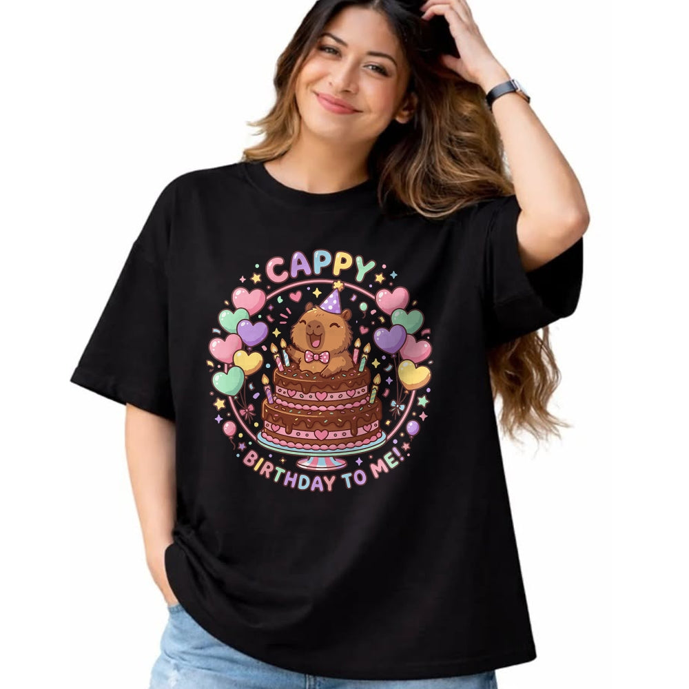 Cute Capybara Shirt, Funny Capybara UnisexT-Shirt/Hoodie/Sweatshirt HLT00 - Capybara Birthday for Kids Cappy Birthday to Me T-Shirt