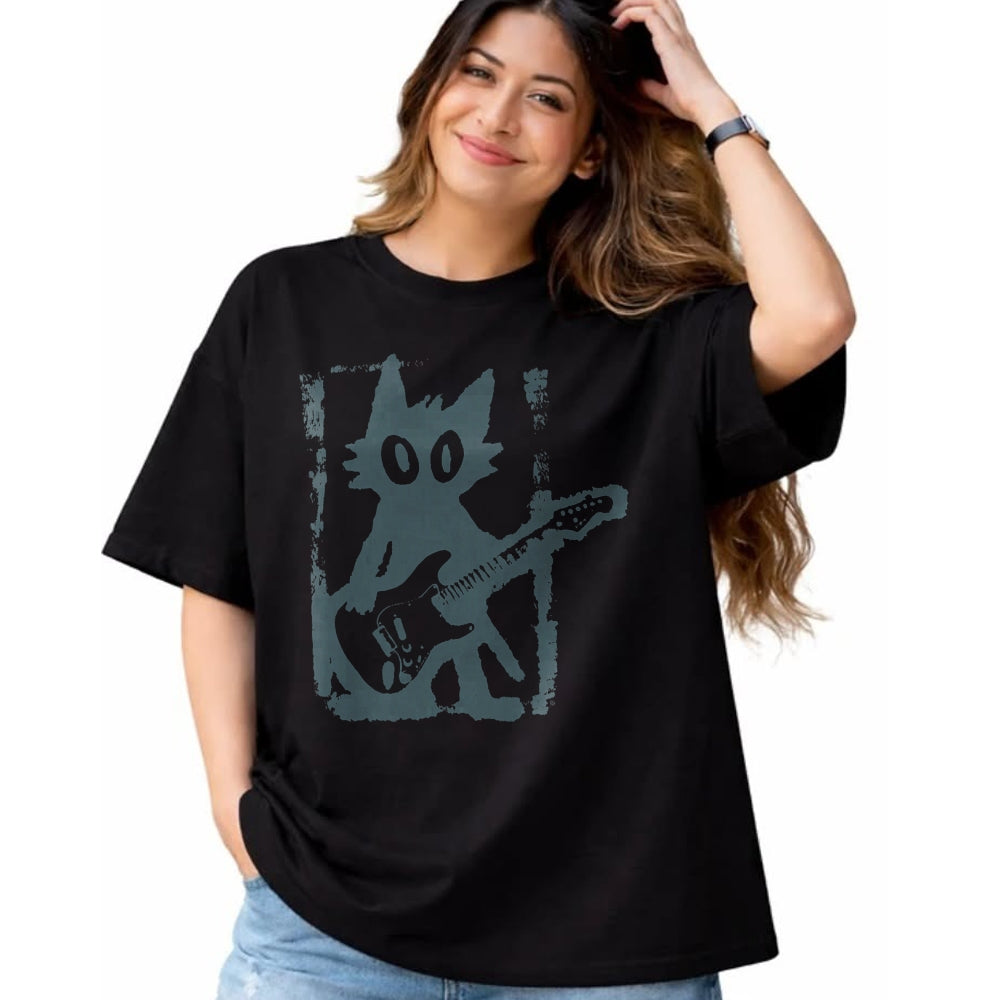 Guitar Lover Shirt, Funny Guitar UnisexT-Shirt/Hoodie/Sweatshirt HLT00 - Cat Playing Guitar Rock Star Rock and Roll Men Women Kids T-Shirt