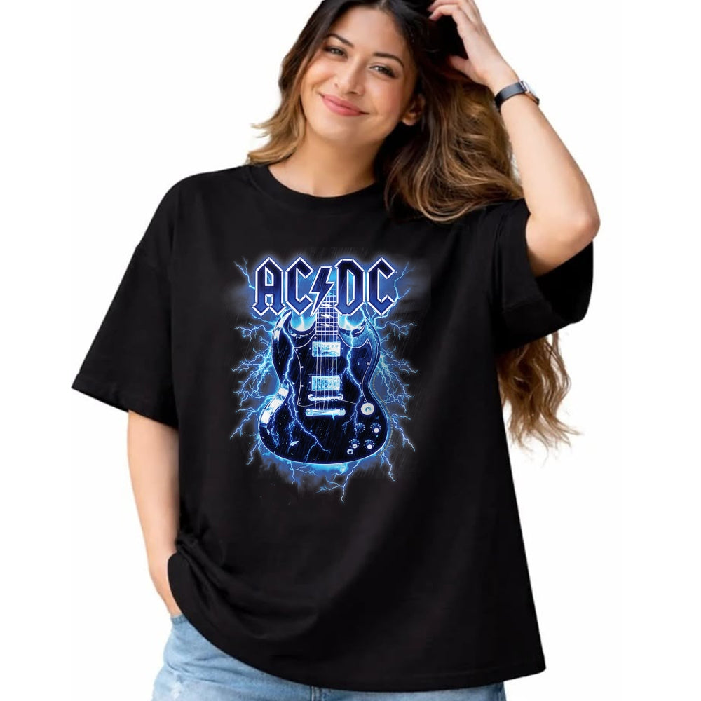 Guitar Lover Shirt, Funny Guitar UnisexT-Shirt/Hoodie/Sweatshirt HLT00 - ACDC - Lightning Guitar T-Shirt