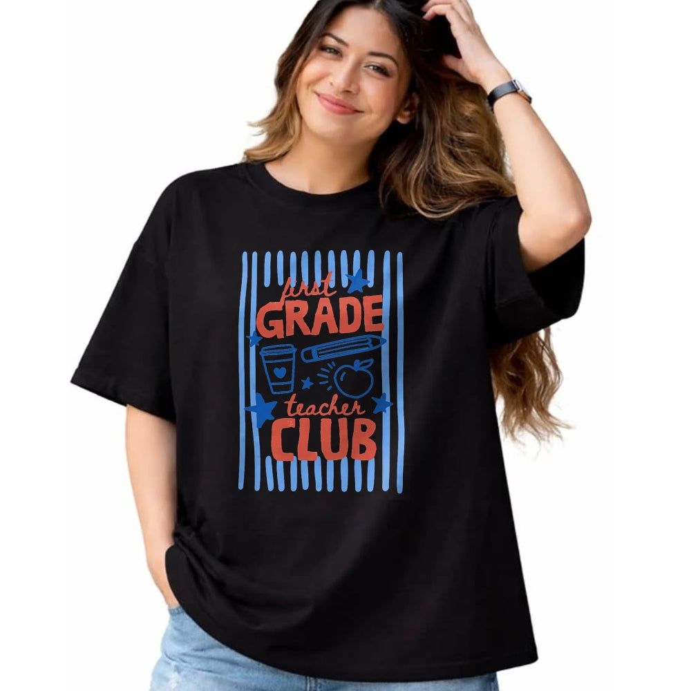 Best Student Shirt, Funny Back To School UnisexT-Shirt/Hoodie/Sweatshirt HLT00 - Retro Striped First Grade Teacher Club Crew Back to School T-Shirtack to School 2nd Grade Boys Kids T-Shirt (Copy)