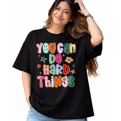 Best Student Shirt, Funny Back To School UnisexT-Shirt/Hoodie/Sweatshirt HLT00 - You Can Do Hard Things First Day of School Back to School T-Shirt, Men, Black, Small