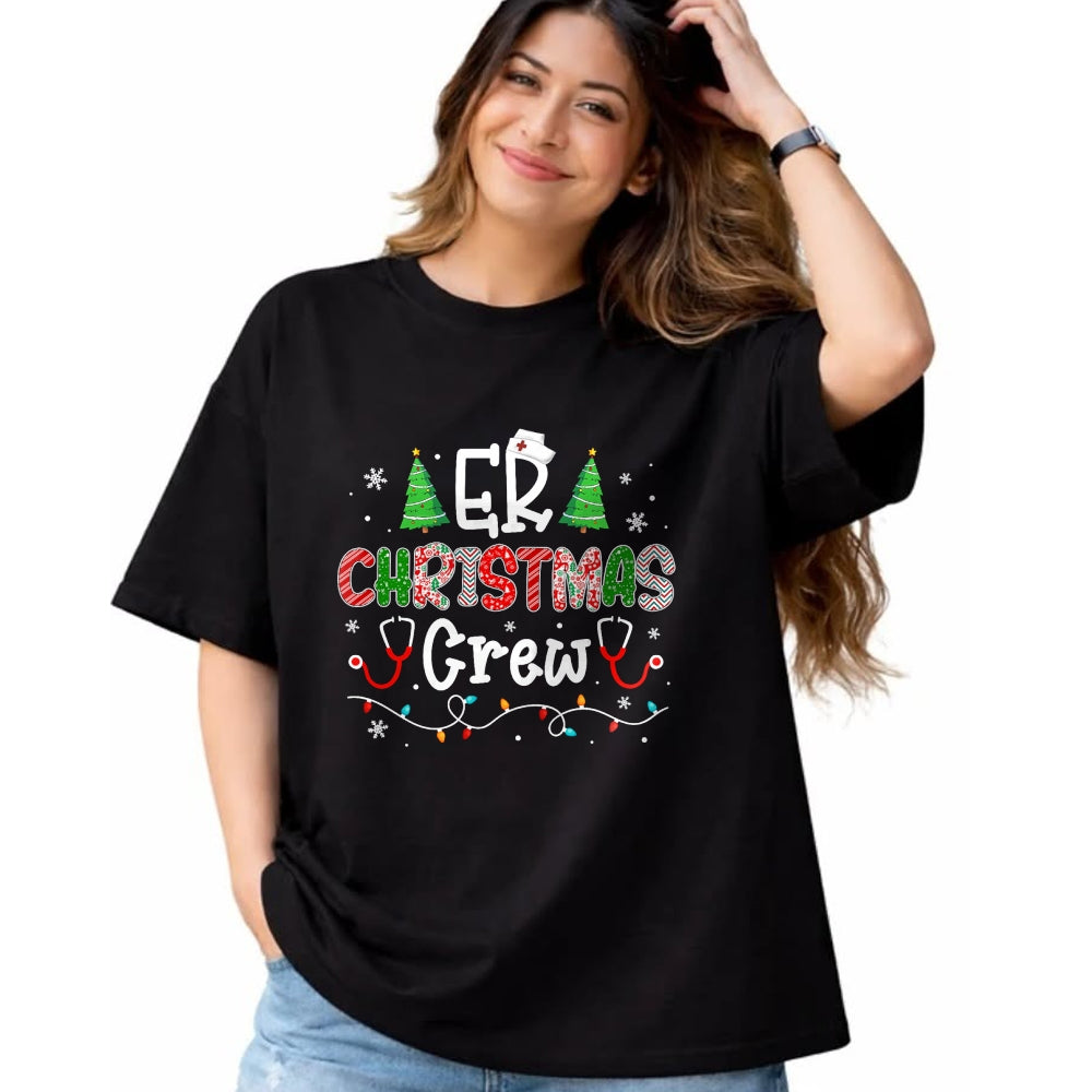 Funny Nurse Shirt, Nurse Unisex T-Shirt/Hoodie/Sweatshirt HLT00 - ER Christmas Crew Emergency Room Nurse ER Techs Secretary T-Shirt