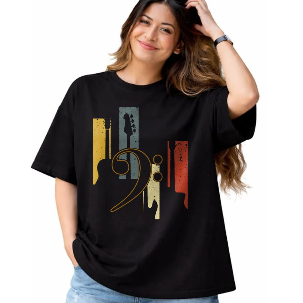 Guitar Lover Shirt, Funny Guitar UnisexT-Shirt/Hoodie/Sweatshirt HLT00 - Bass Clef Vintage Bass Guitar Players Music Vintage Guitar T-Shirt